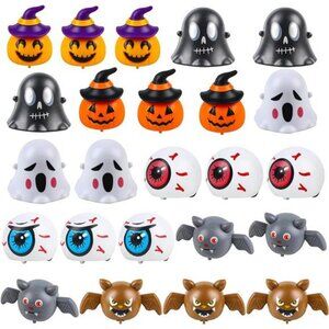 24Pcs Halloween Pull Back Cars,Assorted Mini Friction Powered Vehicle